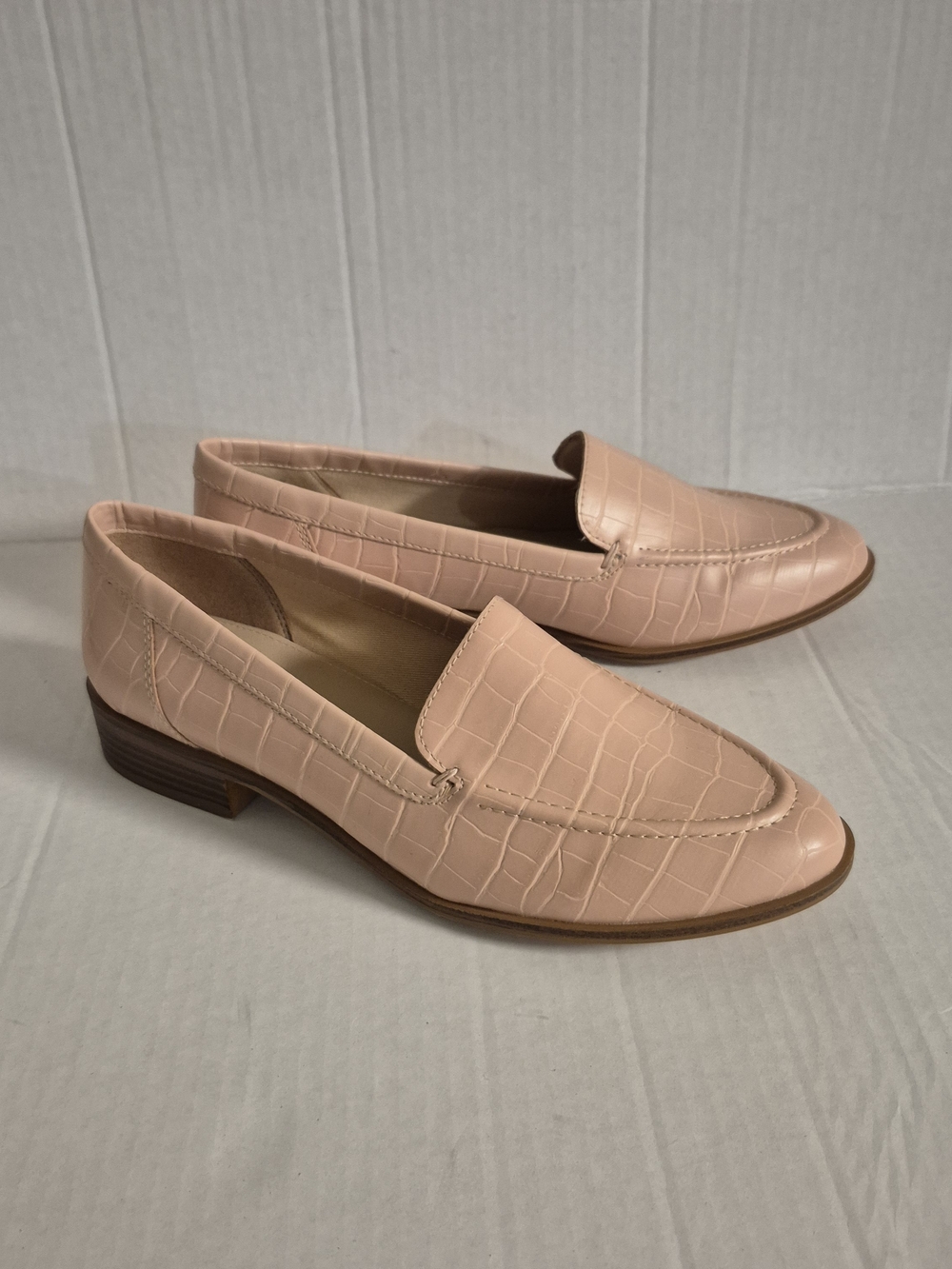 Aldo Women’s Croc-Embossed Leather Loafers in Blush Pink
